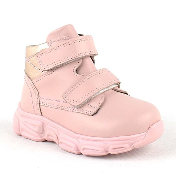 Розовые ботинки Rakerplus из натуральной кожи на липучке для маленьких девочек
