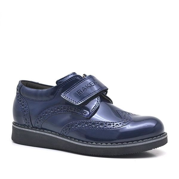 Rakerplus Hidra Navy Blue Patent Leather Velcro Classic Boys ' Shoes