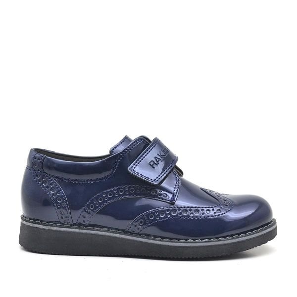 Rakerplus Hidra Navy Blue Patent Leather Velcro Classic Boys ' Shoes