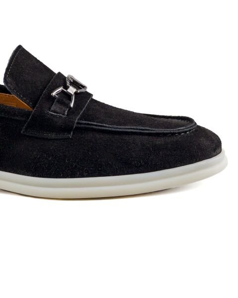 Bolero Black Genuine Suede Leather Men's Loafer Shoes