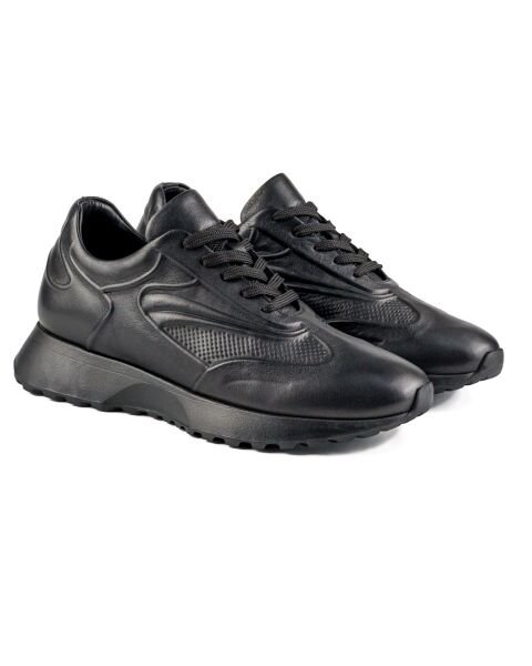 Черные мужские спортивные туфли (кроссовки) из натуральной кожи Diavel