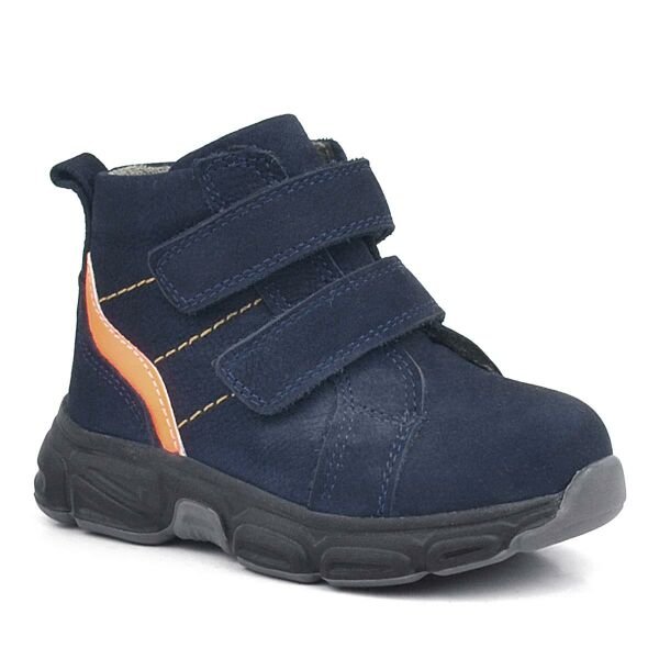 Спортивные ботинки Rakerplus из натуральной кожи темно-синего цвета с липучками для маленьких мальчиков