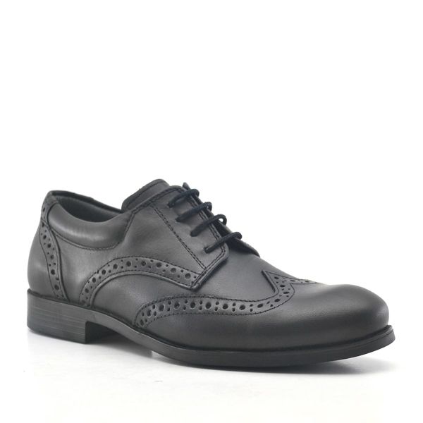 Черные классические мужские молодежные туфли из натуральной кожи Rakerplus Titan