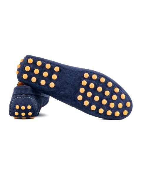 حذاء لوفر للرجال من جلد الغزال الأصلي باللون الأزرق الداكن من جورديون