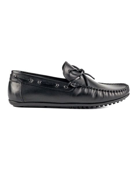 Tripolis Black Genuine Leather Men's Loafer Shoes