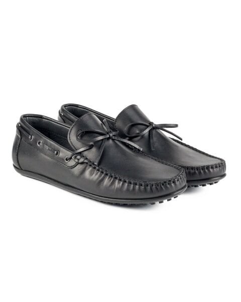 Tripolis Black Genuine Leather Men's Loafer Shoes