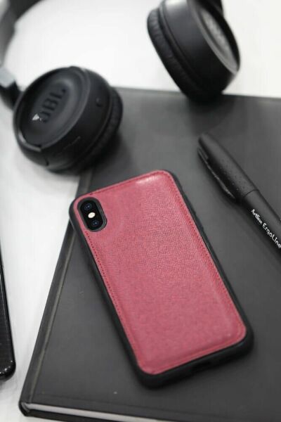 حافظة حماية من جلد سافيانو الفوشيا لهاتف iPhone X / XS