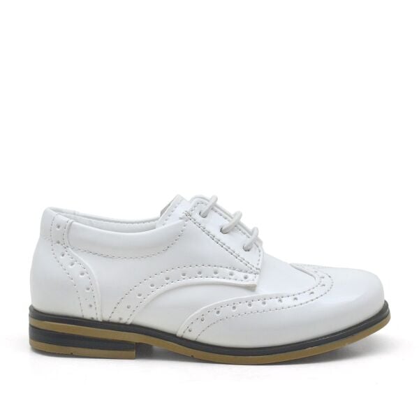 Spî Patent Leather Laced Classic Baby Boy Shoes