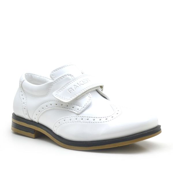 Rakerplus White Patent Leather Velcro Classic Boys ' Shoes