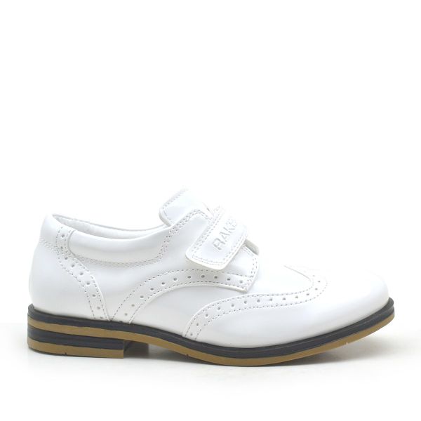 Rakerplus White Patent Leather Velcro Classic Boys ' Shoes
