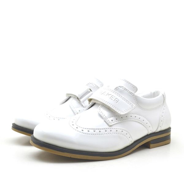 Rakerplus Beyaz Rugan Cırtlı Klasik Erkek Çocuk Ayakkabı