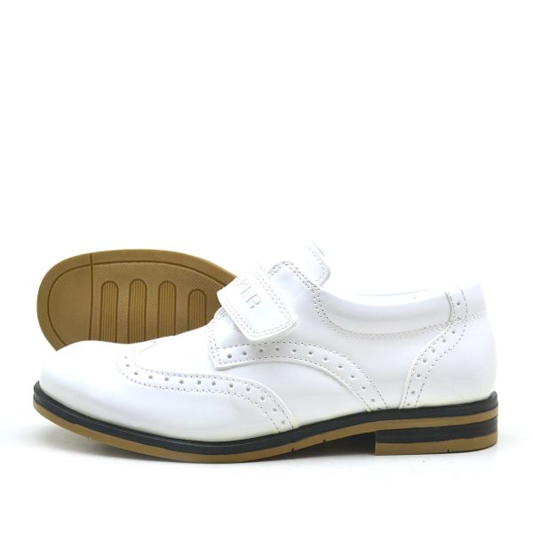 Rakerplus Beyaz Rugan Cırtlı Klasik Erkek Çocuk Ayakkabı