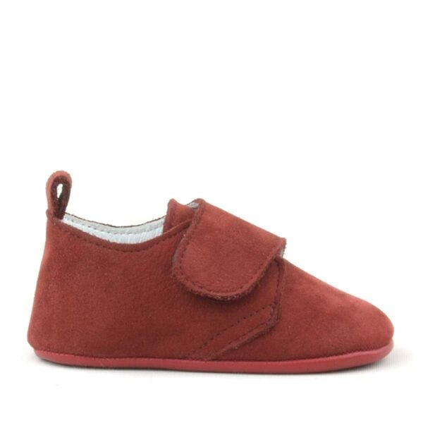 Booba Genuine Leather Claret Red Velcro Baby Booties