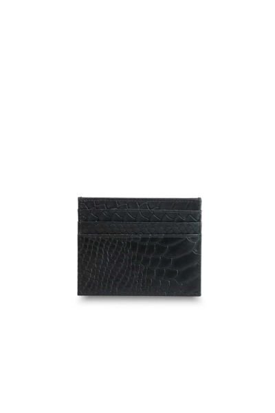 Guard Black Python Patterned Leather Card Holder