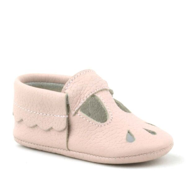 Bubbles Genuine Leather Powder Elastic Baby Booties