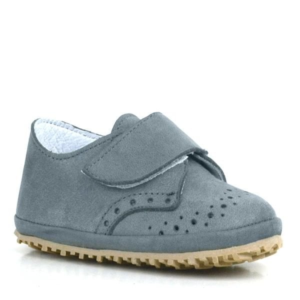 Çermê eslî Grey Velcro Baby Booties Shoes