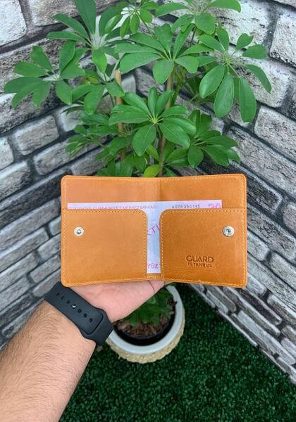 Cerdevan Antique Tan Plated Design Leather Card Holder