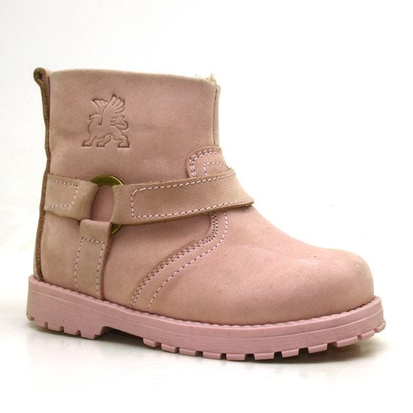 Розовые ботинки Rakerplus Chiron из натуральной кожи на молнии для маленьких девочек