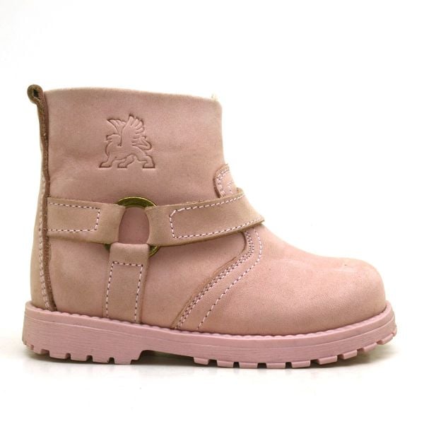 Розовые ботинки Rakerplus Chiron из натуральной кожи на молнии для маленьких девочек