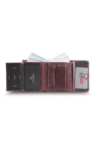 Crazy Claret Red Women's Wallet with Guard Coin Compartment