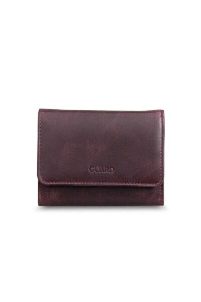 Crazy Claret Red Women's Wallet with Guard Coin Compartment