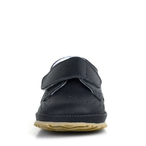 Hakiki Deri Siyah Cırtlı Bebek Patik Ayakkabı