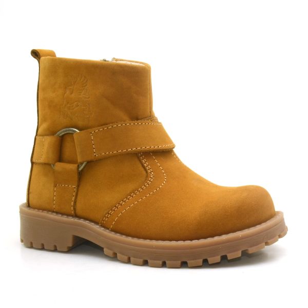 Rakerplus Chiron Genuine Leather Yellow Zippered Unisex Children's Boots
