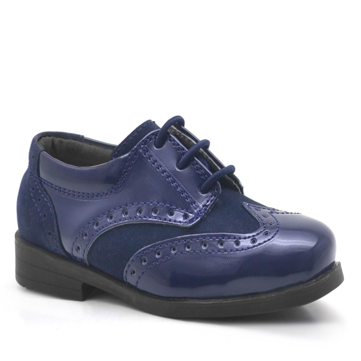 Классические туфли для маленьких мальчиков Rakerplus Titan, темно-синие лакированные кожаные туфли