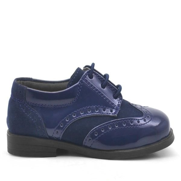 Rakerplus Titan Navy Blue Patent Leather Classic Baby Boy Shoes