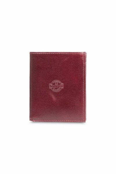 Özder Multi-Compartment Vertical Claret Red Leather Wallet Men's