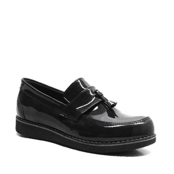 Rakerplus Black Patent Leather Loafer Kids School Shoes
