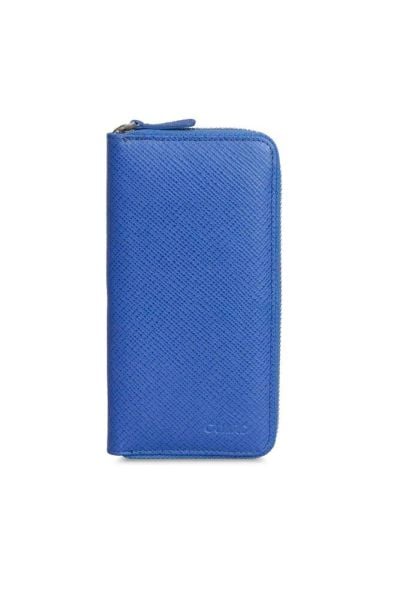 Garda Blue Sack Print Zippered Portfolio Wallet