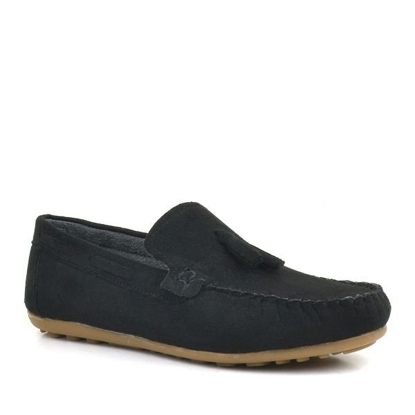 Rakerplus Black Suede Men's Young Loafer Shoes