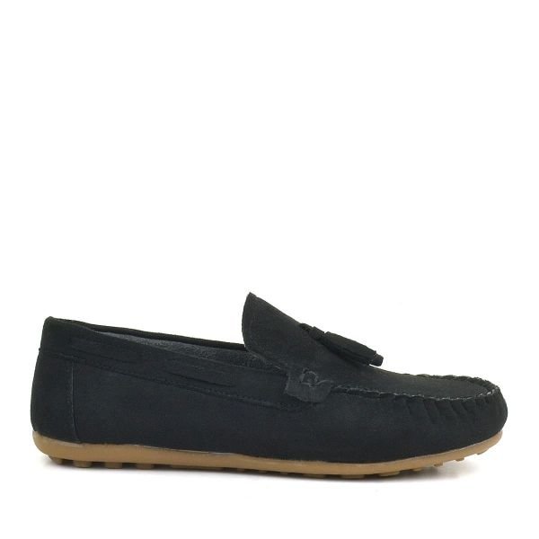 Rakerplus Black Suede Men's Young Loafer Shoes