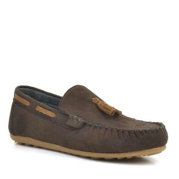 Rakerplus Brown Suede Men's Young Loafer Shoes
