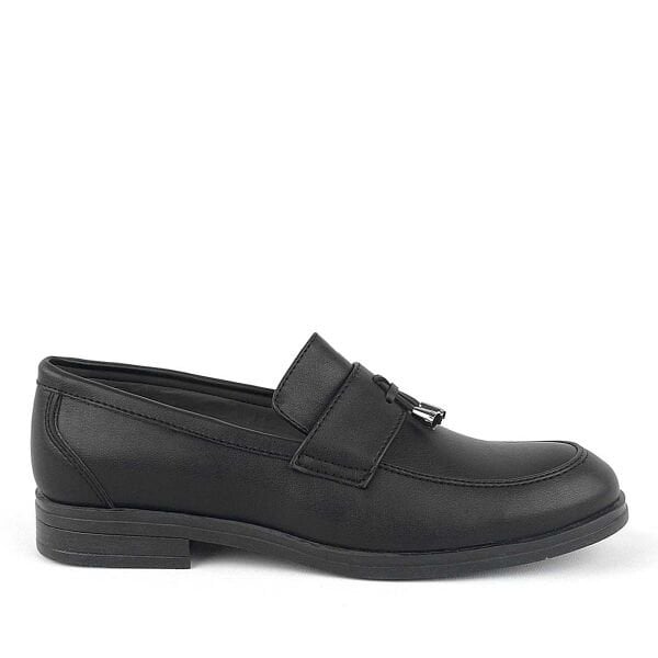 حذاء Rakerplus Loafer أسود غير لامع للرجال كلاسيكي للأطفال
