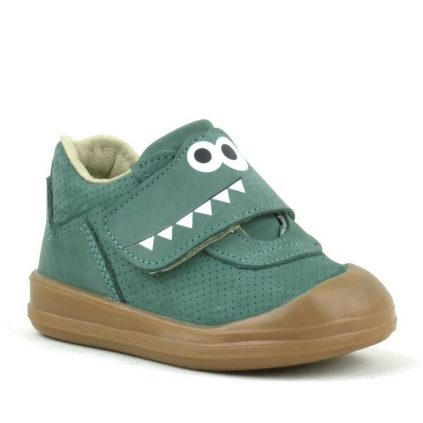 Rakerplus Dino حذاء أطفال من الجلد الأخضر عالي الكاحل