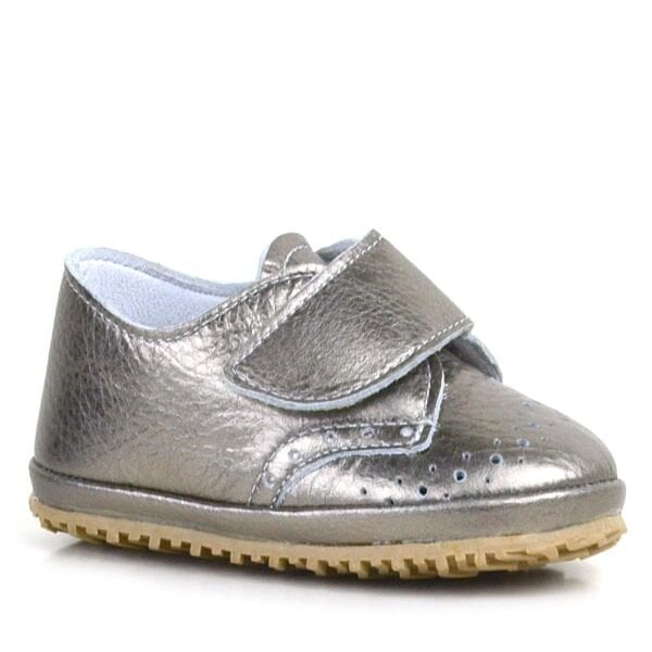 Çermê eslî Platinum Glittery Velcro Baby Booties Shoes