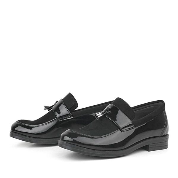 Rakerplus Siyah Rugan Klasik Loafer Erkek Çocuk Ayakkabı