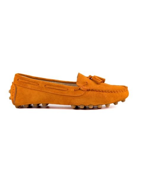 حذاء Lasos نسائي برتقالي من الجلد السويدي الأصلي