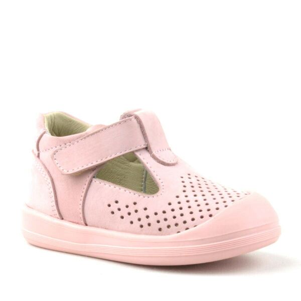 Rakerplus Shaun Çermê Genuine Pink Velcro Anatomical Baby Sandals