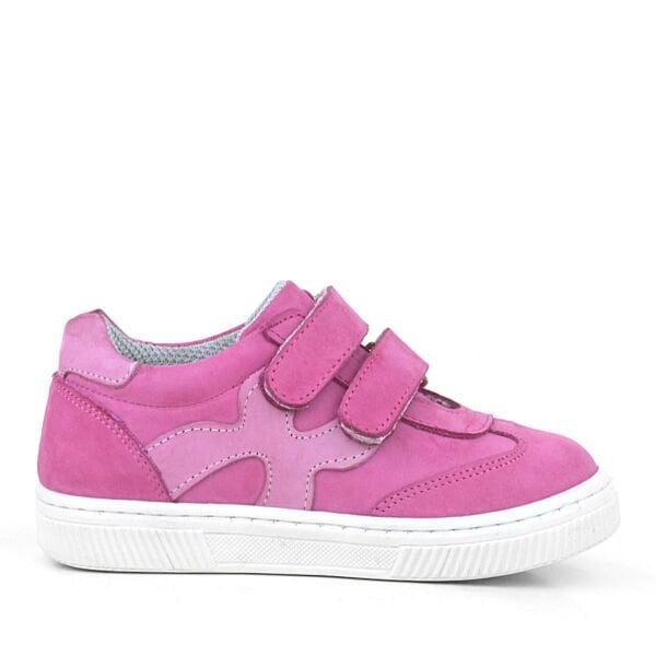 Детская спортивная обувь Rakerplus из натуральной кожи цвета фуксии розового цвета на липучке