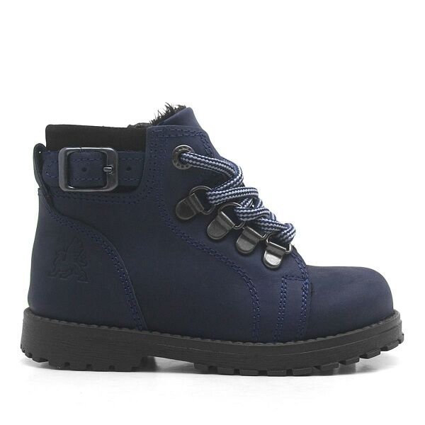 Rakerplus Griffon Genuine Leather Navy Blue Shearling Baby Boots