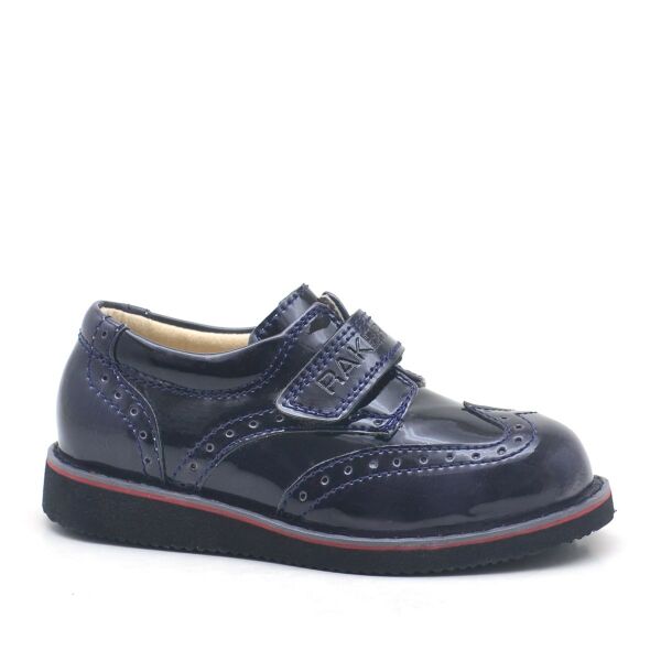 Rakerplus Navy Blue Patent Leather Velcro Daily Baby Boy Shoes
