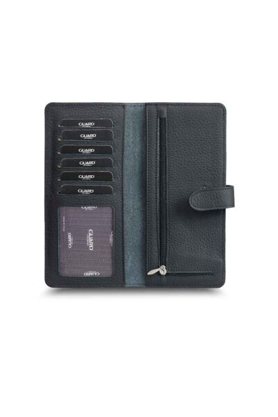 Guard Matte Black Leather Phone Wallet with Card and Money Slots