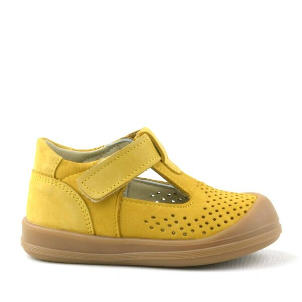 Rakerplus Shaun Анатомические детские сандалии из натуральной кожи желтого цвета с липучками
