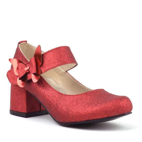 Красные туфли на каблуке Winx с блестящими бабочками для девочек