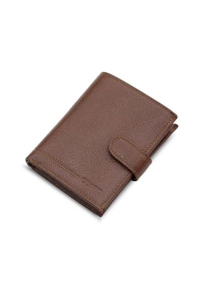 Guard Vertical Tan Leather Men's Wallet with Multi-Compartment Placket
