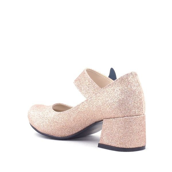 Winx Pudra Işıltılı Kelebekli Kız Çocuk Topuklu Ayakkabı