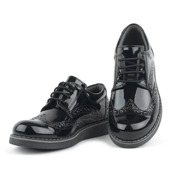 Rakerplus Hidra Black Patent Leather Laced Classic Boys' Classic Shoes
